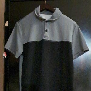Stylish Gray and Black Polo Shirt with Classic Collar